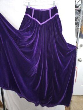 NWT Purple Velvet Small Bustle Skirt w/ Corset back lacing Goth Bridal Handmade